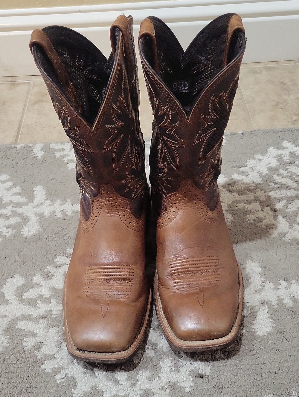 Ariat Two-Tone Brown Leather Western Cowboy Boots